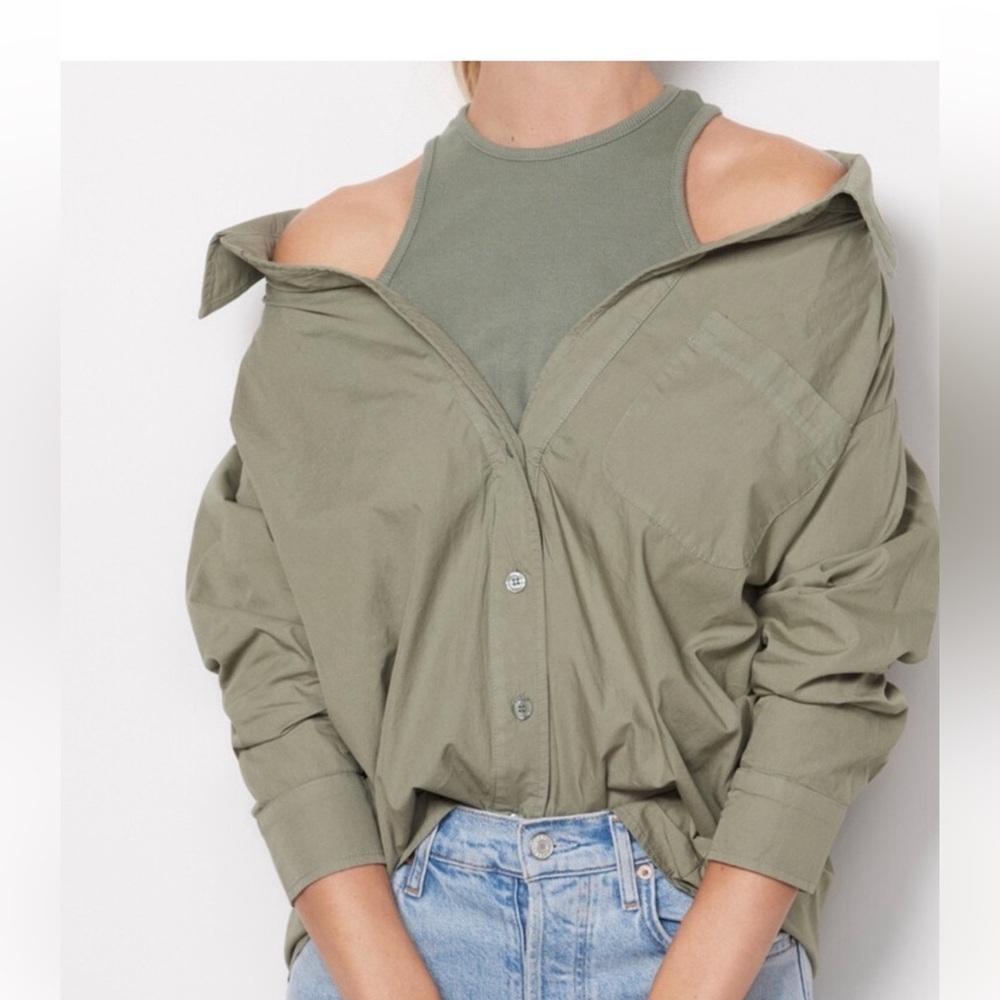 Monrow Olive Green Ribbed Top - Picture 4 of 5